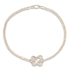 Thumbnail Image 2 of Diamond Butterfly Anklet 1/20 ct tw Round 14K Yellow Gold 9"