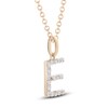 Thumbnail Image 2 of Diamond Letter E Necklace 1/10 ct tw Round 14K Yellow Gold 18&quot;