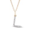 Thumbnail Image 1 of Diamond Letter L Necklace 1/10 ct tw Round 14K Yellow Gold 18"