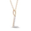 Thumbnail Image 2 of Diamond Letter L Necklace 1/10 ct tw Round 14K Yellow Gold 18"