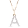 Thumbnail Image 1 of Diamond Letter A Necklace 1/10 ct tw Round 14K Yellow Gold 18"