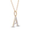 Thumbnail Image 2 of Diamond Letter A Necklace 1/10 ct tw Round 14K Yellow Gold 18"
