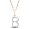 Thumbnail Image 1 of Diamond Letter B Necklace 1/10 ct tw Round 14K Yellow Gold 18&quot;