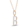 Thumbnail Image 2 of Diamond Letter B Necklace 1/10 ct tw Round 14K Yellow Gold 18&quot;
