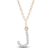 Thumbnail Image 1 of Diamond Letter J Necklace 1/10 ct tw Round 14K Yellow Gold 18"