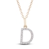 Thumbnail Image 1 of Diamond Letter D Necklace 1/10 ct tw Round 14K Yellow Gold 18"