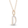 Thumbnail Image 2 of Diamond Letter D Necklace 1/10 ct tw Round 14K Yellow Gold 18"