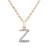 Thumbnail Image 1 of Diamond Letter Z Necklace 1/10 ct tw Round 14K Yellow Gold 18"