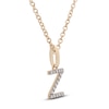 Thumbnail Image 2 of Diamond Letter Z Necklace 1/10 ct tw Round 14K Yellow Gold 18"