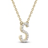 Thumbnail Image 2 of Diamond Letter S Necklace 1/10 ct tw Round 14K Yellow Gold 18"