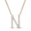Thumbnail Image 1 of Diamond Letter N Necklace 1/10 ct tw Round 14K Yellow Gold 16.75"