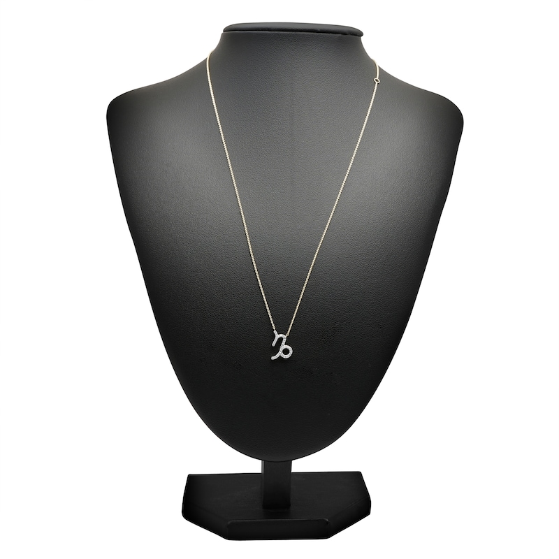 Main Image 3 of Diamond Capricorn Necklace 1/10 ct tw Round 14K Yellow Gold 17"