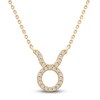 Thumbnail Image 1 of Diamond Taurus Necklace 1/10 ct tw Round 14K Yellow Gold 17"