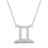 Thumbnail Image 1 of Diamond Gemini Necklace 1/10 ct tw Round 14K White Gold 17"