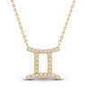 Thumbnail Image 1 of Diamond Gemini Necklace 1/10 ct tw Round 14K Yellow Gold 17"