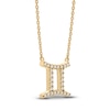 Thumbnail Image 2 of Diamond Gemini Necklace 1/10 ct tw Round 14K Yellow Gold 17"
