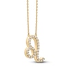 Thumbnail Image 2 of Diamond Leo Necklace 1/10 ct tw Round 14K Yellow Gold 17"