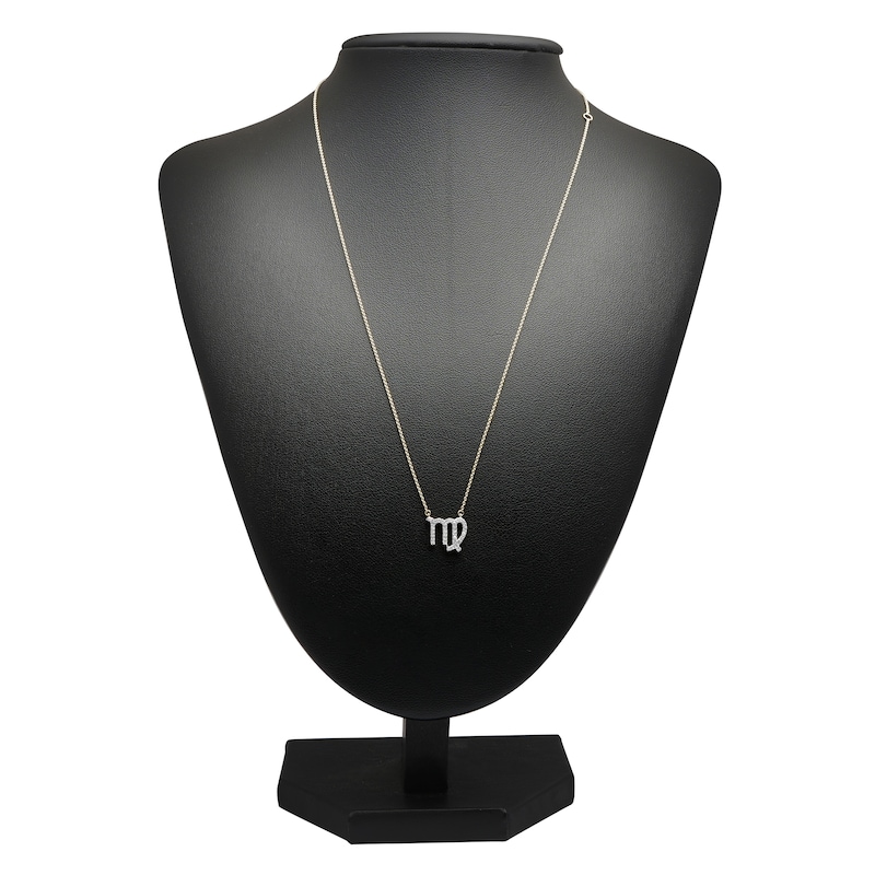 Main Image 3 of Diamond Virgo Necklace 1/10 ct tw Round 14K Yellow Gold 17"