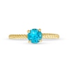 Thumbnail Image 4 of Kallati Round-Cut Natural Blue Topaz Ring 14K Yellow Gold