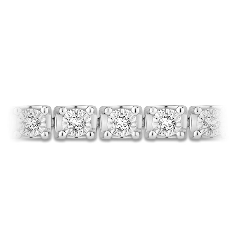 Main Image 2 of Diamond Bangle Bracelet 1/4 ct tw Round 14K White Gold