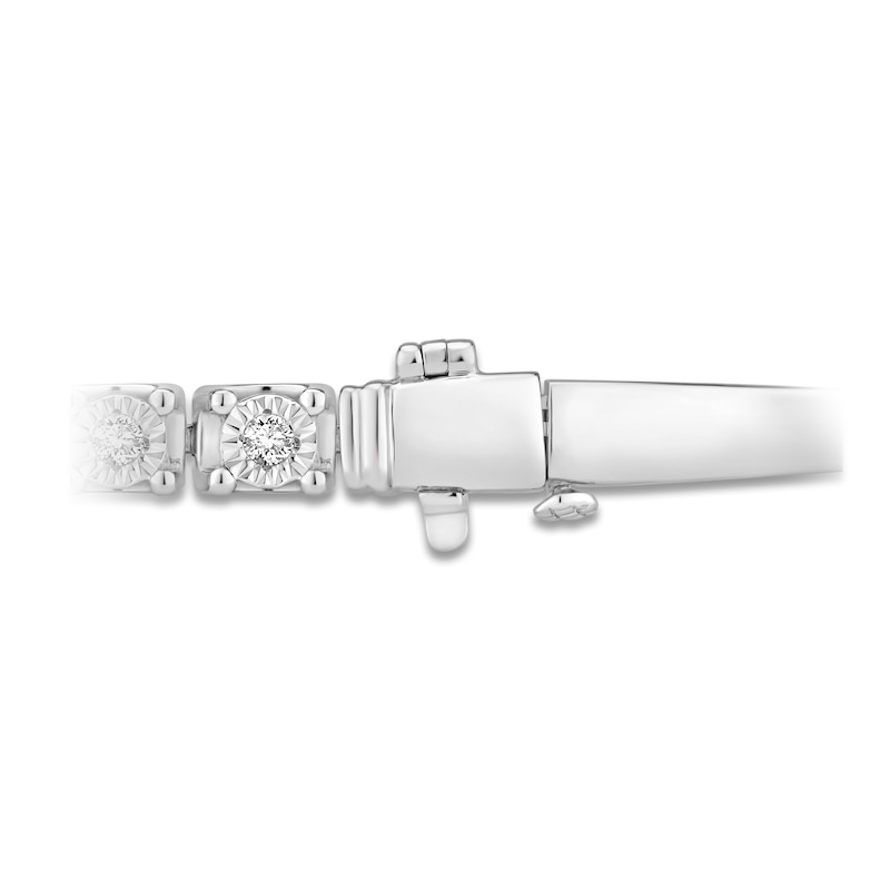 Main Image 4 of Diamond Bangle Bracelet 1/4 ct tw Round 14K White Gold