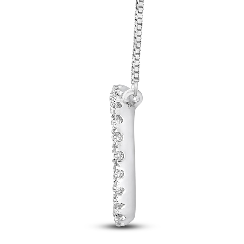 Main Image 2 of Diamond Circle Necklace 1/5 ct tw Round 14K White Gold 18"