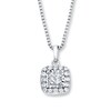 Thumbnail Image 1 of Diamond Pendant Necklace 1/4 ct tw Princess/Round 14K White Gold 18"