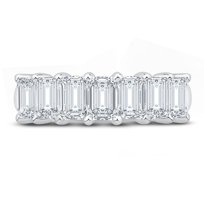 Main Image 3 of Diamond 7-Stone Anniversary Band 2-1/8 ct tw Round/Emerald 14K White Gold