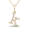 Thumbnail Image 1 of Diamond Letter K Pendant Necklace 1/20 ct tw Round 10K Yellow Gold 18"