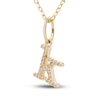 Thumbnail Image 2 of Diamond Letter K Pendant Necklace 1/20 ct tw Round 10K Yellow Gold 18"
