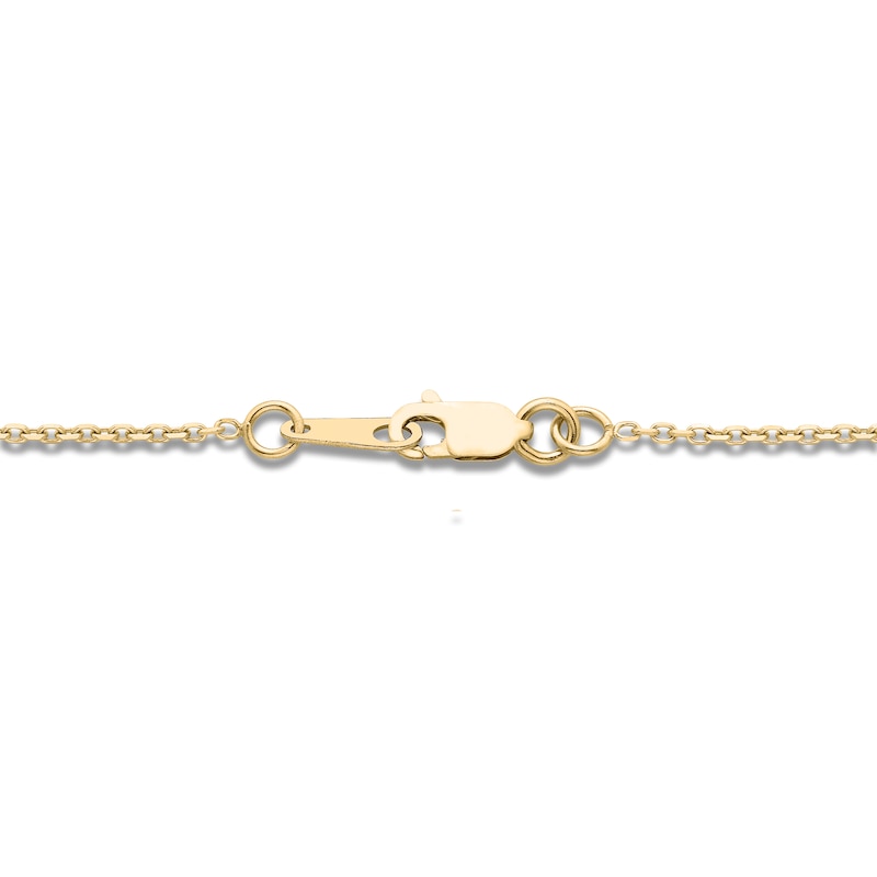 Main Image 3 of Diamond Letter K Pendant Necklace 1/20 ct tw Round 10K Yellow Gold 18"
