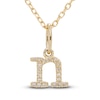 Thumbnail Image 1 of Diamond Letter N Pendant Necklace 1/20 ct tw Round 10K Yellow Gold 18&quot;