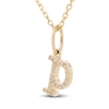 Thumbnail Image 2 of Diamond Letter P Pendant Necklace 1/20 ct tw Round 10K Yellow Gold 18"