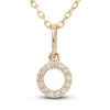 Thumbnail Image 1 of Diamond Letter O Pendant Necklace 1/20 ct tw Round 10K Yellow Gold 18"