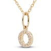 Thumbnail Image 2 of Diamond Letter O Pendant Necklace 1/20 ct tw Round 10K Yellow Gold 18"