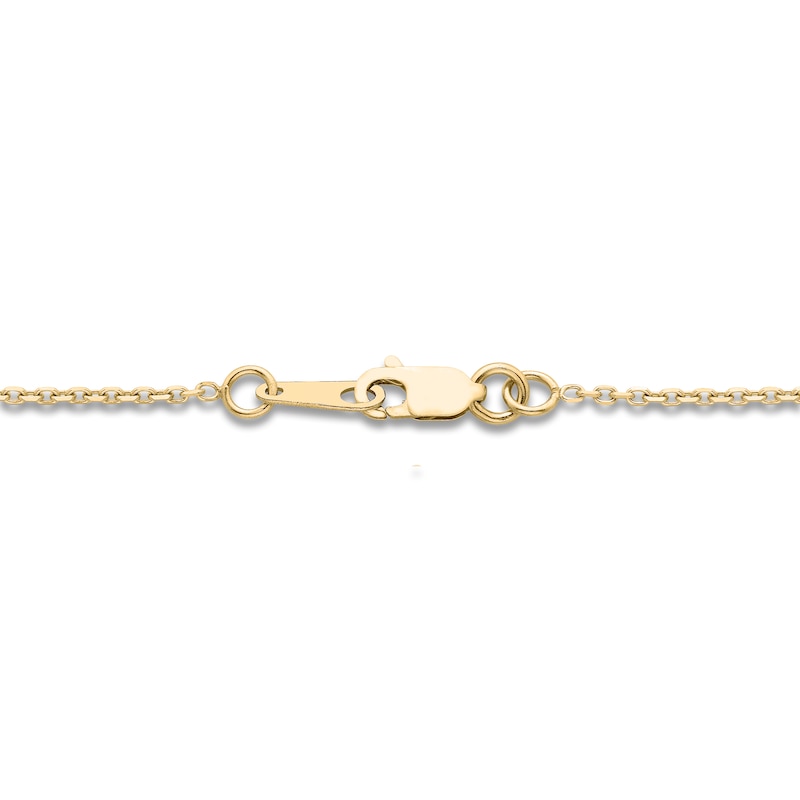 Main Image 3 of Diamond Letter O Pendant Necklace 1/20 ct tw Round 10K Yellow Gold 18"
