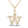 Thumbnail Image 1 of Diamond Letter W Pendant Necklace 1/20 ct tw Round 10K Yellow Gold 18"