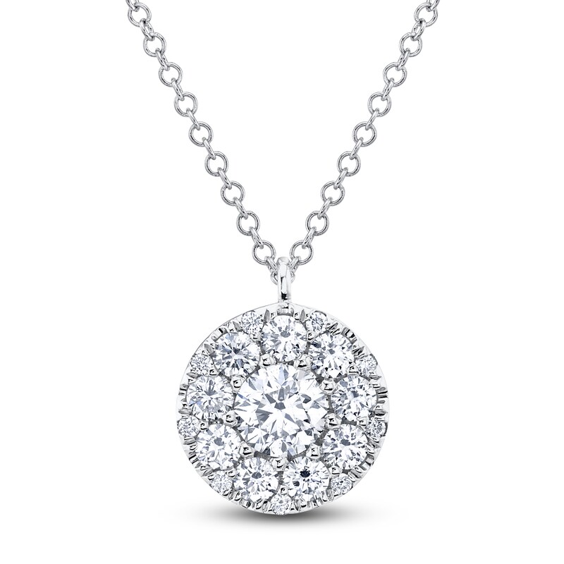 Main Image 1 of Shy Creation Multi-Diamond Necklace 1 ct tw 14K White Gold 18" SC22008049