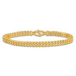 High-Polish Curb Chain Bracelet 24K Yellow Gold 7.5" 5.0mm