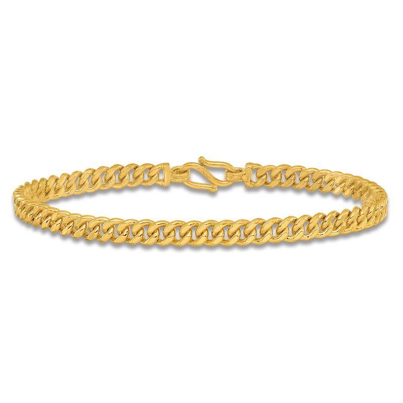 Main Image 1 of High-Polish Curb Chain Bracelet 24K Yellow Gold 7.5" 5.0mm