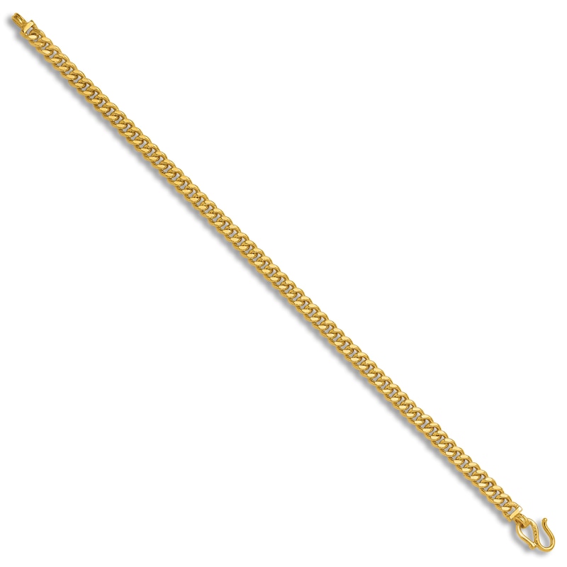 Main Image 2 of High-Polish Curb Chain Bracelet 24K Yellow Gold 7.5" 5.0mm