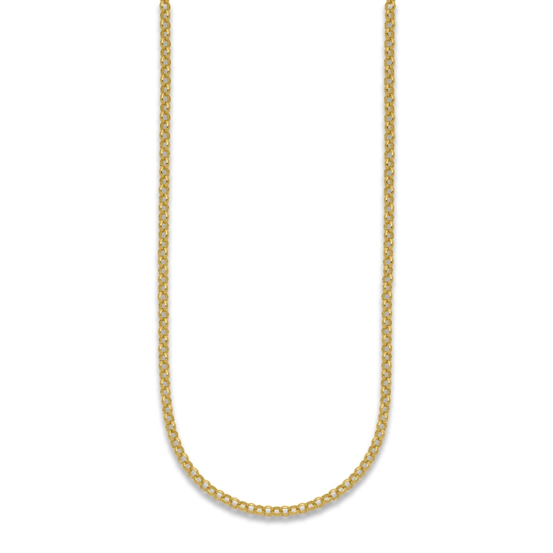 Main Image 2 of High-Polish Rolo Chain Necklace 24K Yellow Gold 18" 3.0mm