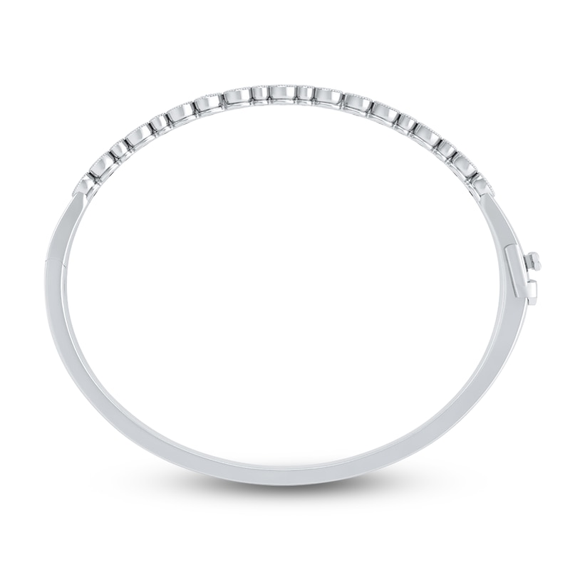 Main Image 2 of Diamond Bangle Bracelet 7/8 ct tw Round/Oval/ Pear 14K White Gold