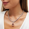 Thumbnail Image 2 of Jared Atelier Natural Rectangle-Cut Morganite & Diamond Necklace 40-1/4 ct tw Platinum 17"