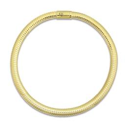 LUXE by Italia D'Oro Hollow Tubogas Necklace 18K Yellow Gold 18&quot; 10.0mm