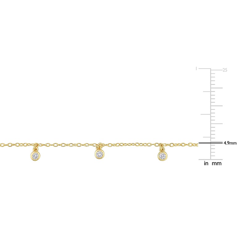 Main Image 4 of Diamond Station Necklace 1/6 ct tw Round 14K Yellow Gold 18"