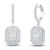Thumbnail Image 1 of Baguette & Round Diamond Earrings 1-1/2 ct tw 14K White Gold