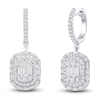 Thumbnail Image 2 of Baguette & Round Diamond Earrings 1-1/2 ct tw 14K White Gold