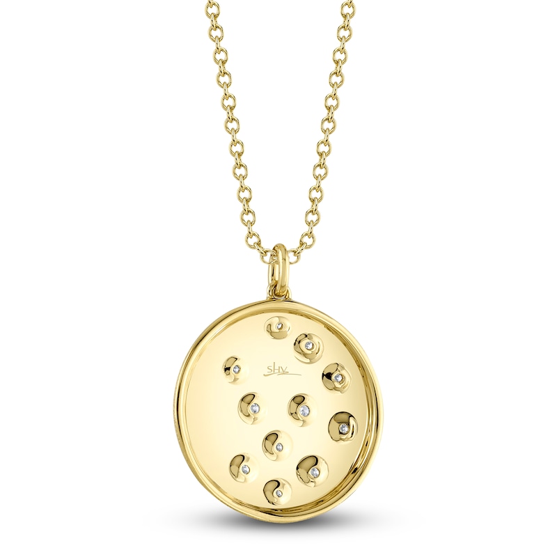 Main Image 3 of Shy Creation Diamond Star Circle Pendant Necklace 1/20 ct tw 14K Yellow Gold SC55020163V3