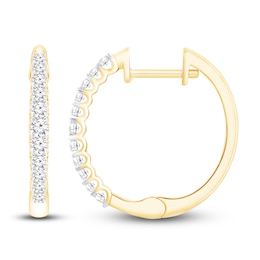 Diamond Hoop Earrings 1/4 ct tw 10K Yellow Gold